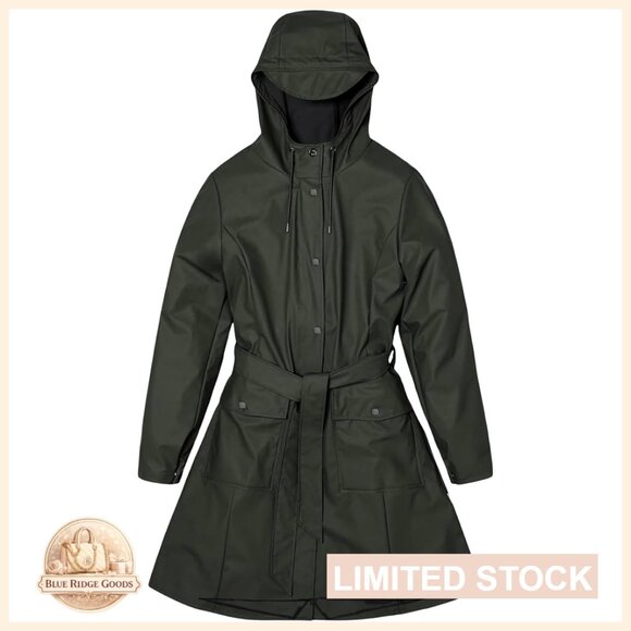 Waterproof Raincoat Lightweight Breathable Adjustable Hood Minimal Chic